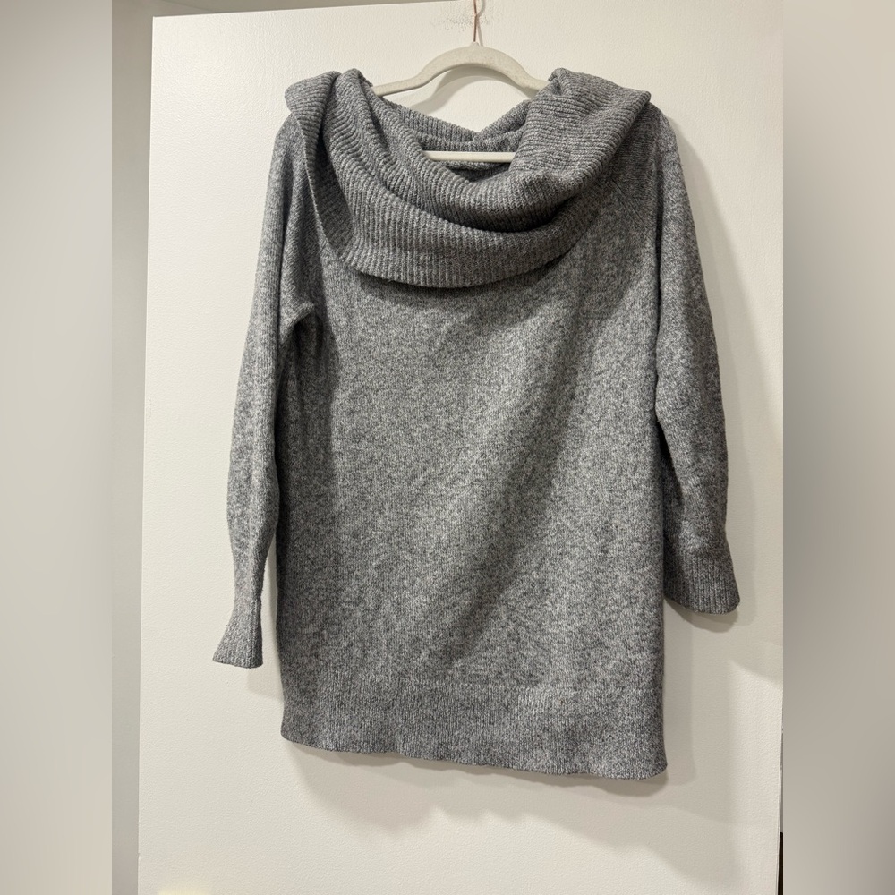 LOFT Heather Gray Cowl Neck Sweater